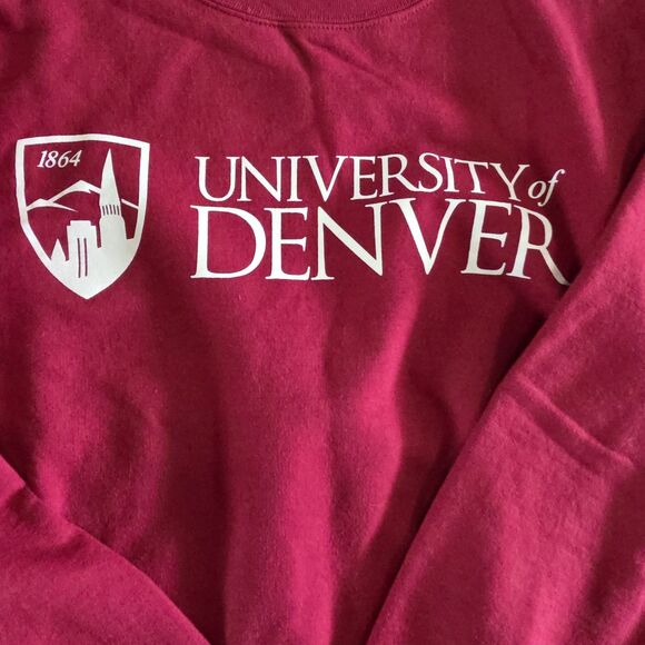 Vintage University of Denver Champion Sweatshirt Mens sz  M Red - Picture 3 of 10